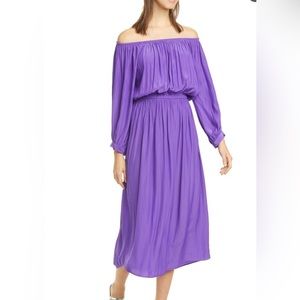 Smythe Off the Shoulder Midi Dress , Size XS